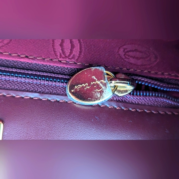 Cartier, Must de Cartier Burgundy Shoulder/ Sling saddle Bag - Picture 9 of 16